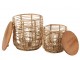 2ks přírodní ratanový odkládací stolek Ellen Rattan - 48*48*52 / 38*38*40 cm J-Line by Jolipa