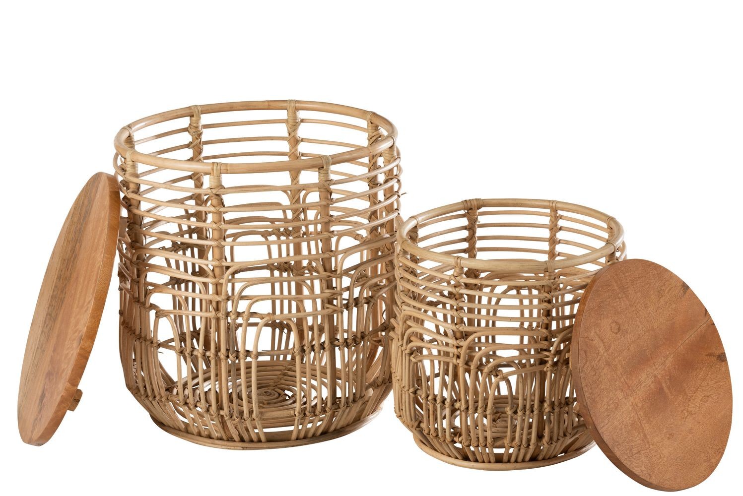 2ks přírodní ratanový odkládací stolek Ellen Rattan - 48*48*52 / 38*38*40 cm J-Line by Jolipa 2ks přírodní ratanový odkládací stolek Ellen Rattan - 48*48*52 / 38*38*40 cm J-Line by Jolipa