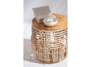 2ks přírodní ratanový odkládací stolek Ellen Rattan - 48*48*52 / 38*38*40 cm