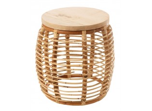 Přírodní ratanový odkládací stolek Ana Rattan Natural - Ø 40*48 cm