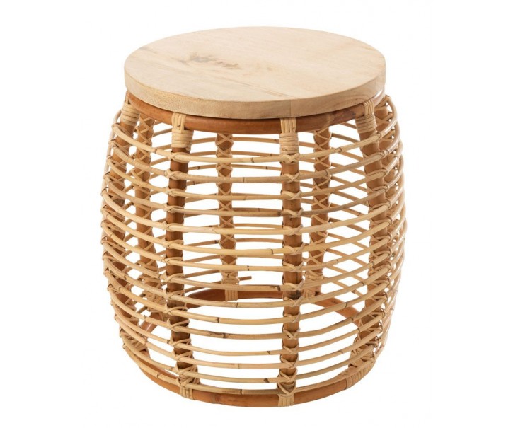 Přírodní ratanový odkládací stolek Ana Rattan Natural - Ø 40*48 cm J-Line by Jolipa