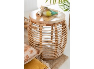 Přírodní ratanový odkládací stolek Ana Rattan Natural - Ø 40*48 cm