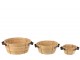 Set 3ks kulatých ratanových košíků Rattan Natural - Ø 44*18/ Ø 44*18/ Ø 44*18 cm J-Line by Jolipa