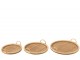 Set 3ks kulatý ratanový podnos s uchy Rattan Boom - Ø 48*10 / Ø 40*9 / Ø 31*9 cm J-Line by Jolipa