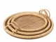 Set 3ks kulatý ratanový podnos s uchy Rattan Boom - Ø 48*10 / Ø 40*9 / Ø 31*9 cm J-Line by Jolipa