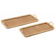 Set 2ks ratanový podnos s uchy Rattan Boom - 71*36*10/ 61*28*9 cm J-Line by Jolipa
