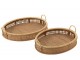 Přírodní oválný ratanovo-bambusový podnos s uchy Rattan Boom L - 65*52*16 cm J-Line by Jolipa