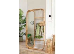 Přírodní ratanové zrcadlo se žebříkem Ellen Rattan Natural - 80*3*152cm