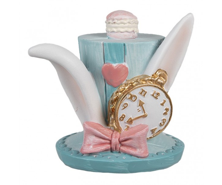 Dekorace modrý klobouk s králičíma ušima - 13*11*12 cm Clayre & Eef