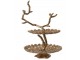 Bronzový kovový 2-patrový etažér s ptáčky Tresa Bird Antique - 37*35*53 cm Light & Living
