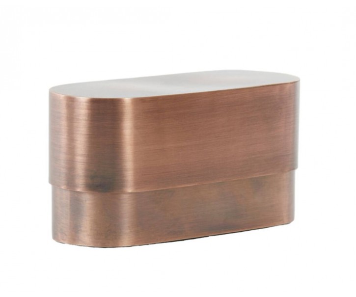 Měděný antik kovový oválný úložný box Samuel - 20*9*10 cm Light & Living