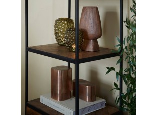Měděný antik kovový oválný úložný box Samuel - 20*9*10 cm 