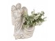 Bílý antik květináč se sochou anděla Angelio Baroque - 22*13*30 cm Clayre & Eef