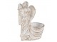 Bílý antik květináč se sochou anděla Angelio Baroque - 22*13*30 cm Clayre & Eef