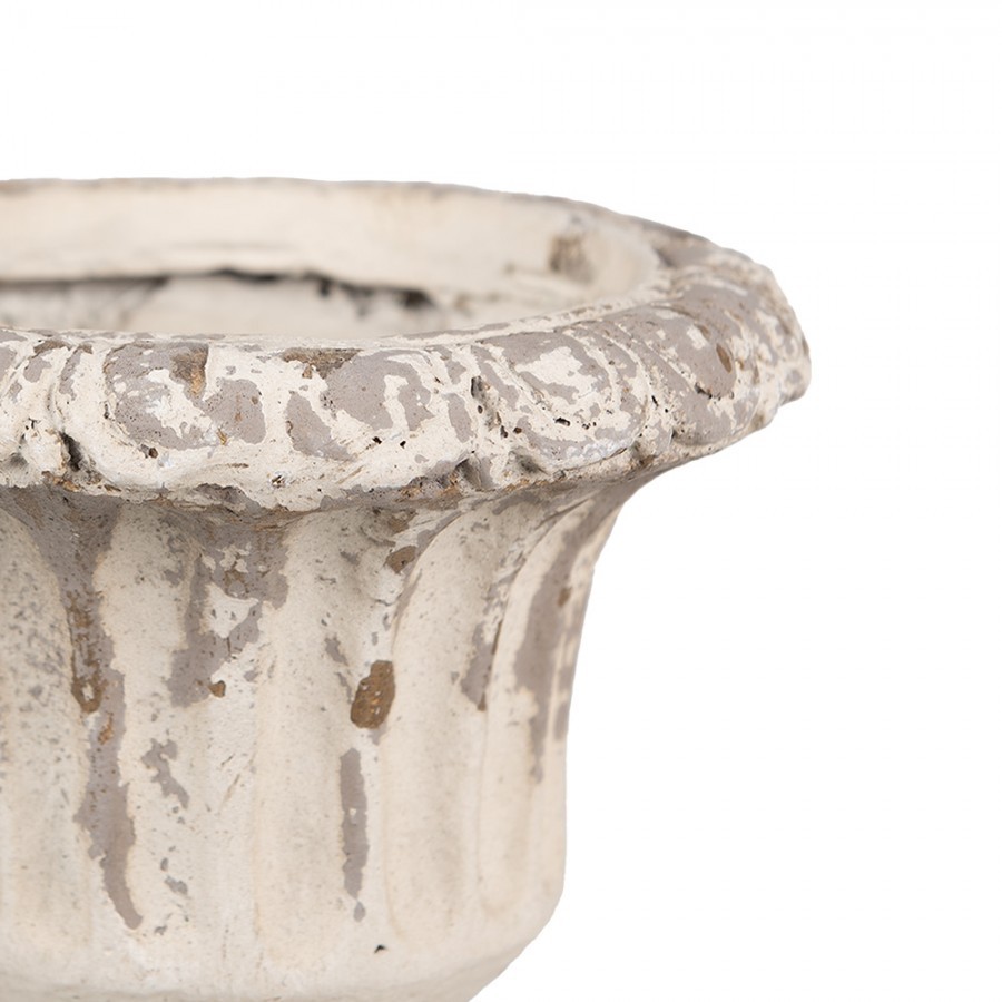 Béžový antik květináč v barokním stylu Baroque - Ø 18*20 cm Clayre & Eef Béžový antik květináč v barokním stylu Baroque - Ø 18*20 cm Clayre & Eef