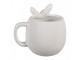 Bílý porcelánový hrneček ve tvaru králíčka Rabbit - 13*10*11 cm / 350 ml Clayre & Eef