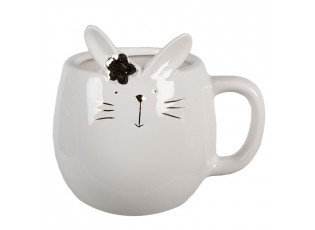 Bílý porcelánový hrneček ve tvaru králíčka Rabbit - 13*10*11 cm / 350 ml