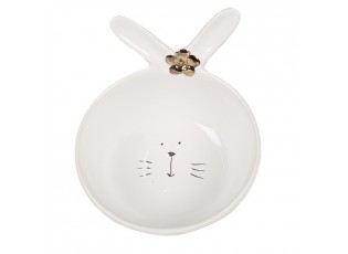 Bílá porcelánová miska s králičími oušky Rabbit - 13*11*8 cm / 200 ml