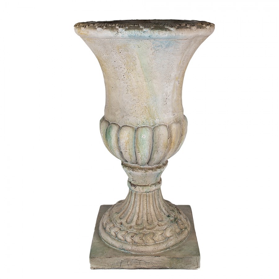 Béžovo-zelený antik květináč v barokním stylu Baroque - 44*44*75 cm Clayre & Eef Béžovo-zelený antik květináč v barokním stylu Baroque - 44*44*75 cm Clayre & Eef