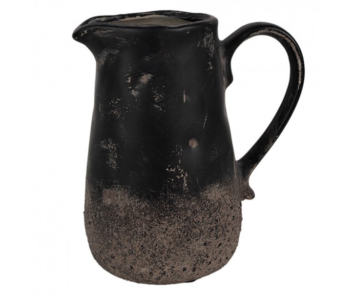 Černo-šedý keramický džbán M - 16*12*18 cm Clayre & Eef