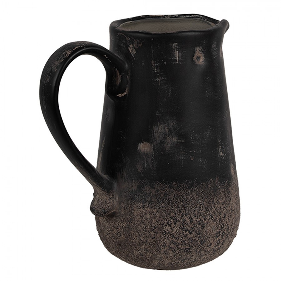 Černo-šedý keramický džbán M - 16*12*18 cm Clayre & Eef Černo-šedý keramický džbán M - 16*12*18 cm Clayre & Eef