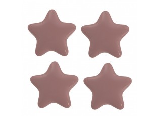 Set 4ks růžová úchytka hvězda - Ø 4* 3/6 cm