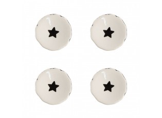 Set 4ks béžová keramická úchytka s hvězdou - Ø 4*3/6 cm