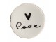 Set 4ks béžová keramická úchytka se srdíčky Love - Ø 4*3 /6 cm Clayre & Eef