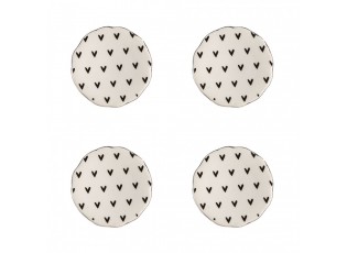 Set 4ks béžová keramická úchytka se srdíčky - Ø 4*3 /6 cm