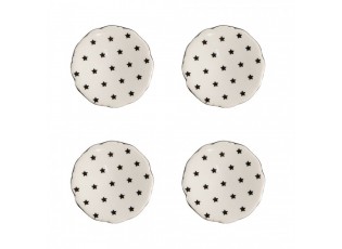 Set 4ks béžová keramická úchytka s hvězdičkami - Ø 4*3/6 cm