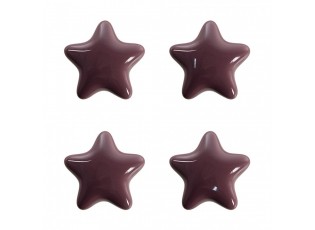 Set 4ks fialová úchytka hvězda - Ø 4* 3/6 cm
