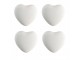 Set 4ks bílá keramická úchytka ve tvaru srdce - Ø 4*3 /6 cm Clayre & Eef