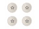 Set 4ks béžová keramická úchytka s hvězdou - Ø 4*3/6 cm Clayre & Eef
