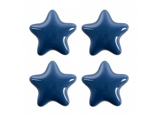 Set 4ks modrá úchytka hvězda - Ø 4* 3/6 cm