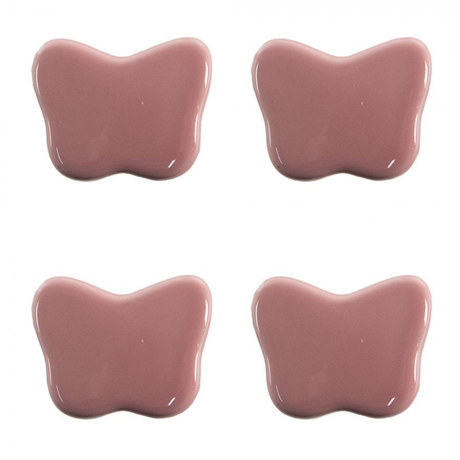 Set 4ks růžová keramická úchytka ve tvaru motýlka - Ø 4*3 cm Clayre & Eef Set 4ks růžová keramická úchytka ve tvaru motýlka - Ø 4*3 cm Clayre & Eef
