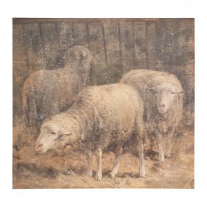 Hnědý obraz ovečky na plátně - 50*3*50 cm