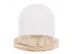 Přírodní dřevěný podnos se skleněným poklopem - Ø 13*11 cm Clayre & Eef