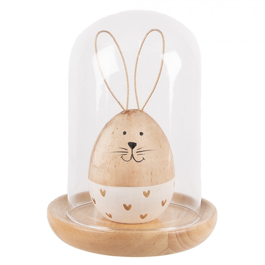 Přírodní dřevěný podnos se skleněným poklopem - Ø 13*16 cm Clayre & Eef Přírodní dřevěný podnos se skleněným poklopem - Ø 13*16 cm Clayre & Eef