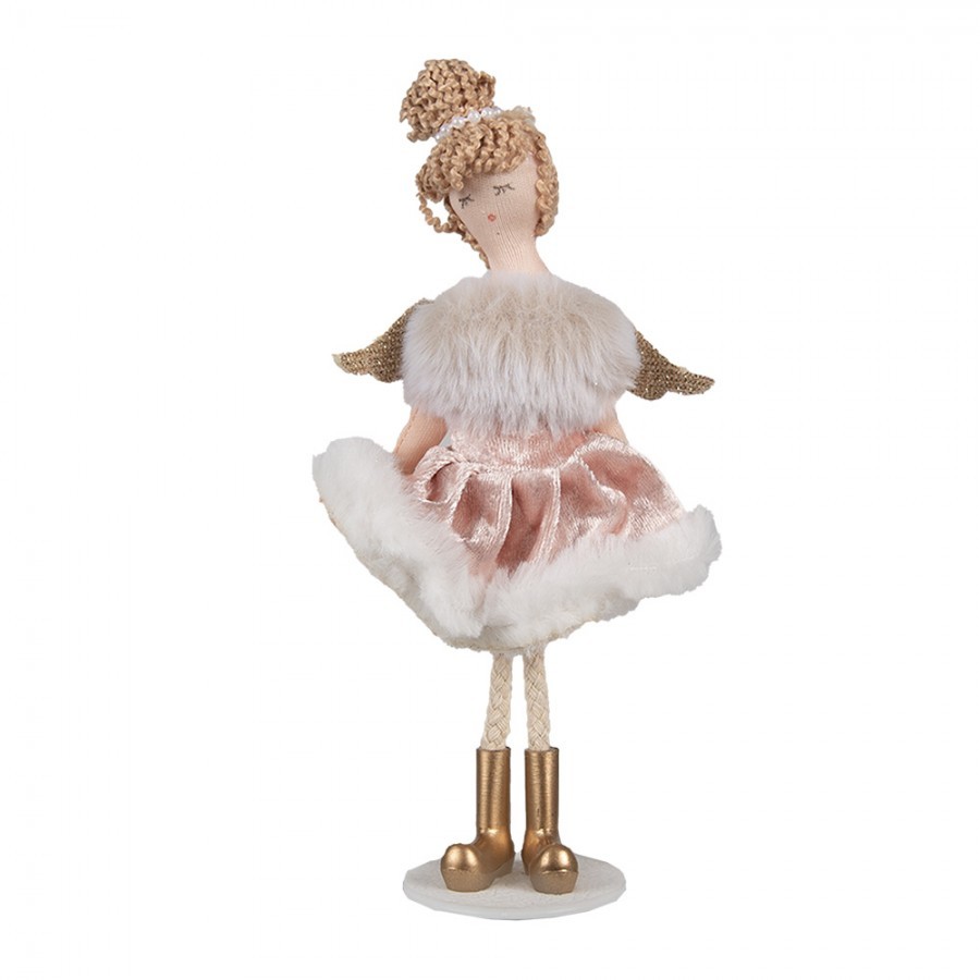 Dekorativní figurka anděl v růžových šatičkách - 9*3*18 cm