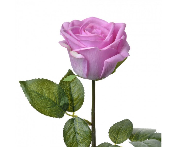 Dekorace umělá květina fialová růže Rose - 8*8*44 cm Clayre & Eef