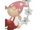 Nástěnná kovová dekorace skřítek v květinovém věnci Gnome - 50*9*61 cm Clayre & Eef