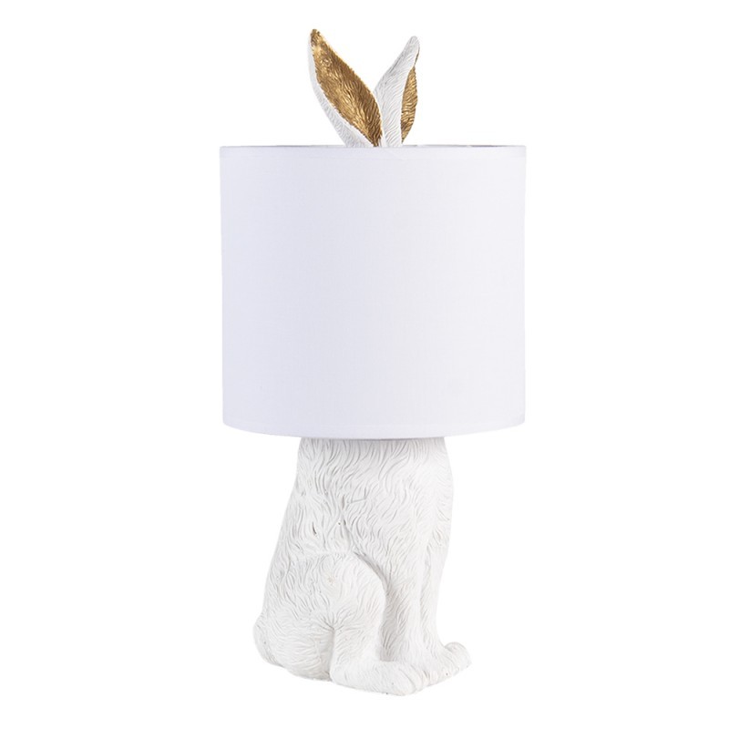 Bílá stolní lampa králík s bílým stínidlem Rabbi - Ø 20*45 cm E27/max 1*60W Clayre & Eef Bílá stolní lampa králík s bílým stínidlem Rabbi - Ø 20*45 cm E27/max 1*60W Clayre & Eef