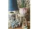 Bílo modrá stolní lampa s ptáčky - Ø 25*41 cm / E27 Clayre & Eef