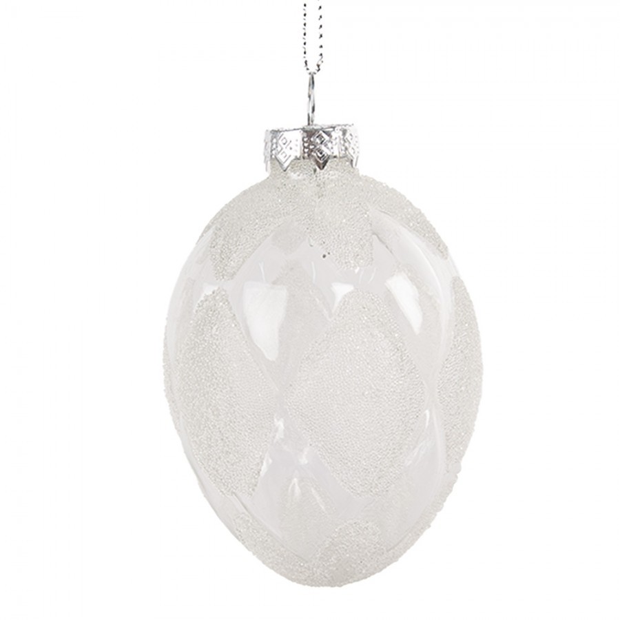Velikonoční závěsná dekorace skleněné vajíčko - Ø 6*9 cm 