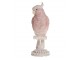 Růžová dekorace papoušek na podstavci Parroté - 10*11*28 cm Chic Antique
