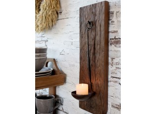 Dřevěný nástěnný svícen Grimaud Unit - 15*2*46 cm