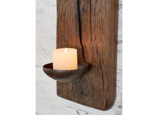 Dřevěný nástěnný svícen Grimaud Unit - 15*2*46 cm