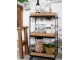 Hnědý kovový retro vozík s dřevěnými podnosy Grimaud Unit - 39*28*72 cm Chic Antique