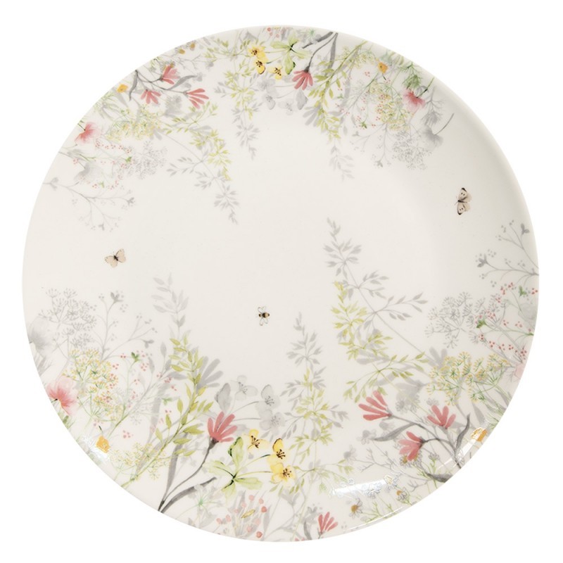 Dezertní porcelánový talíř s lučními květy Wildflower Fields - Ø 20*2 cm