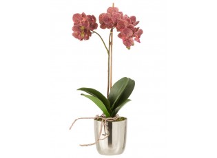 Dekorace umělá květina Orchidej s květináčem - 23*23*50 cm